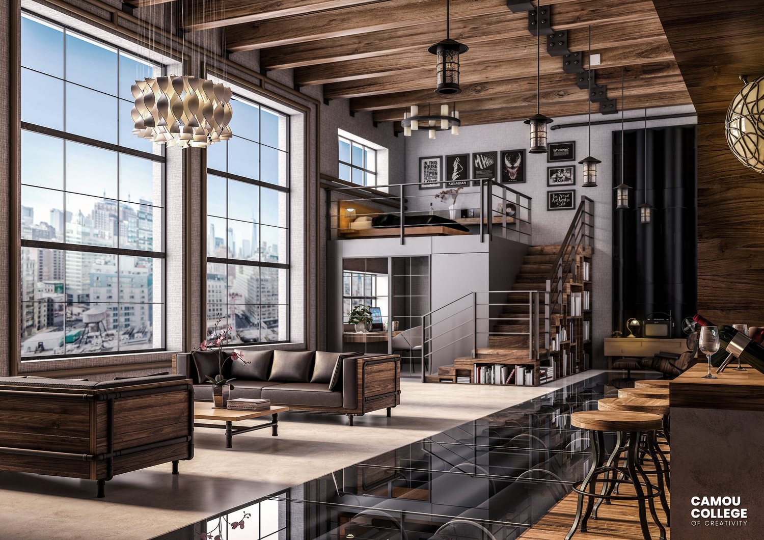 Interior space visualisation - Camou 3D Design student work