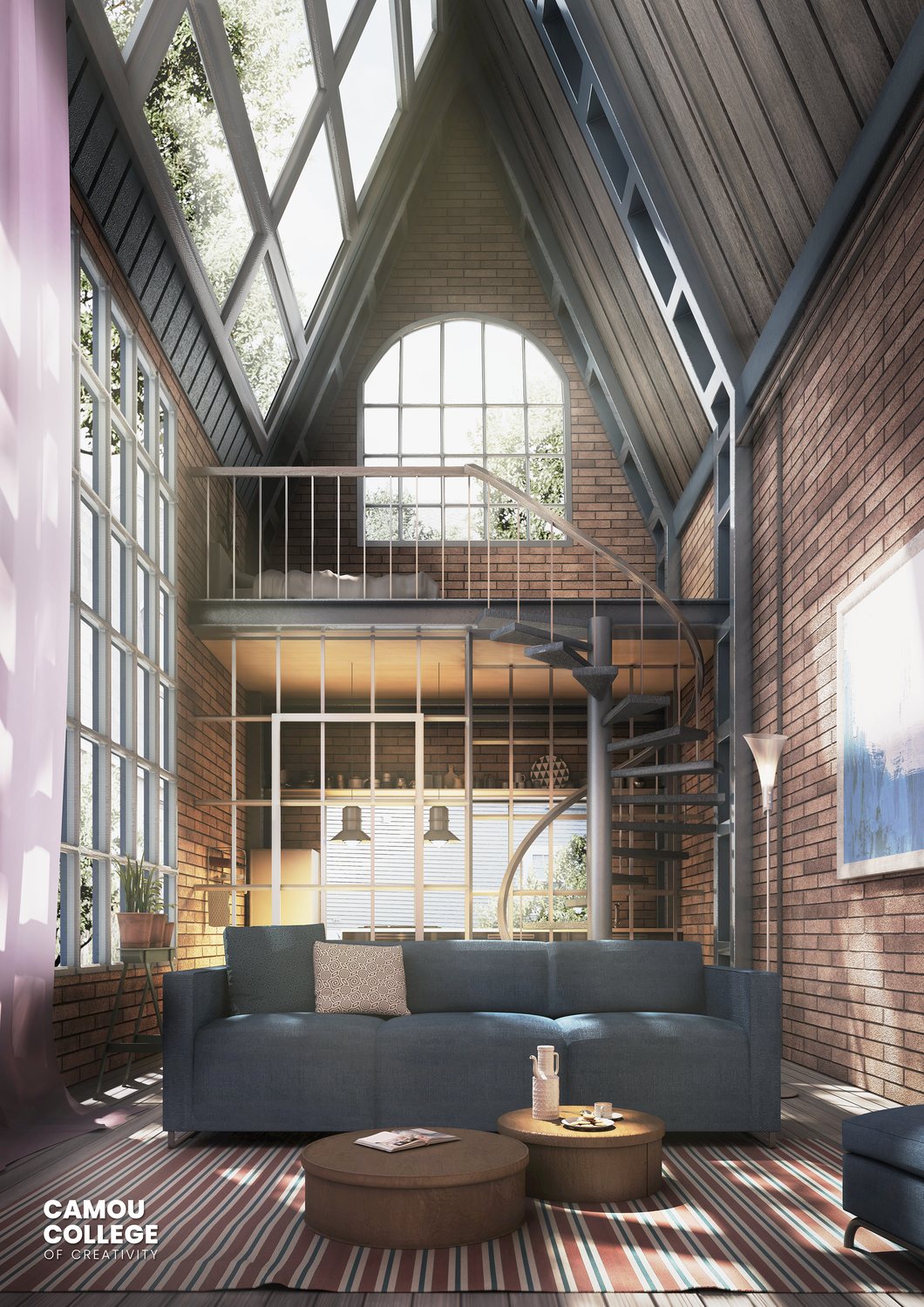 Interior space visualisation - Camou 3D Design student work