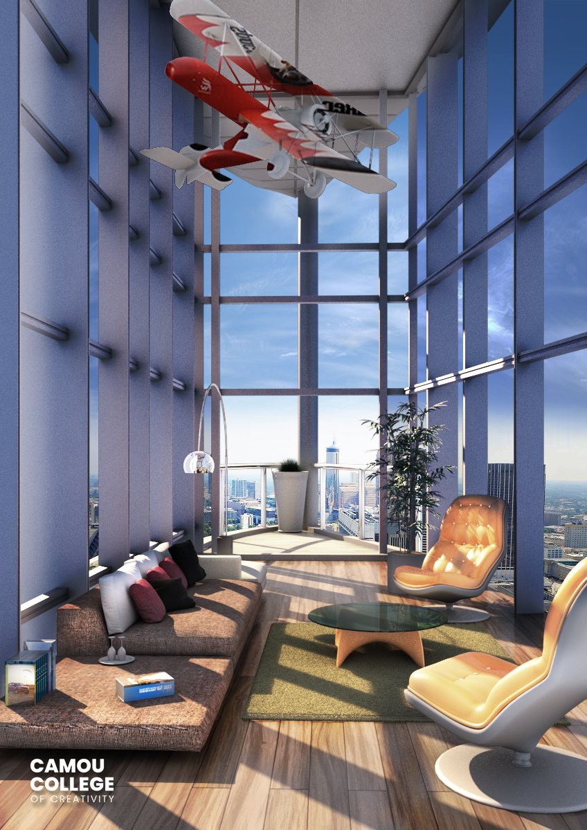 Interior space visualisation - Camou 3D Design student work