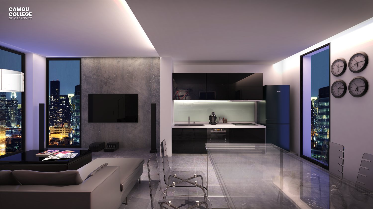 Interior space visualisation - Camou 3D Design student work