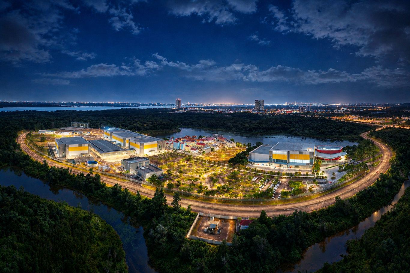 Iskandar Malaysia Studios by night